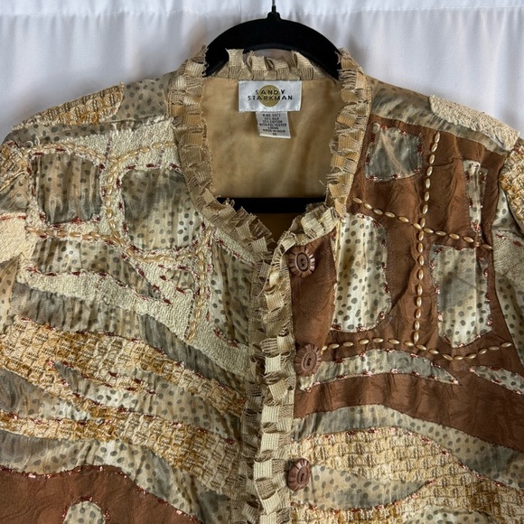 Vintage 1990s Sandy Starkman Designer
Cardigan With Patchwork Abstract Size:M - Picture 14 of 17